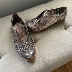 Sam and Libby Metallic Lattice Brogues